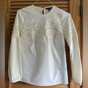 White dress shirt with lace accent